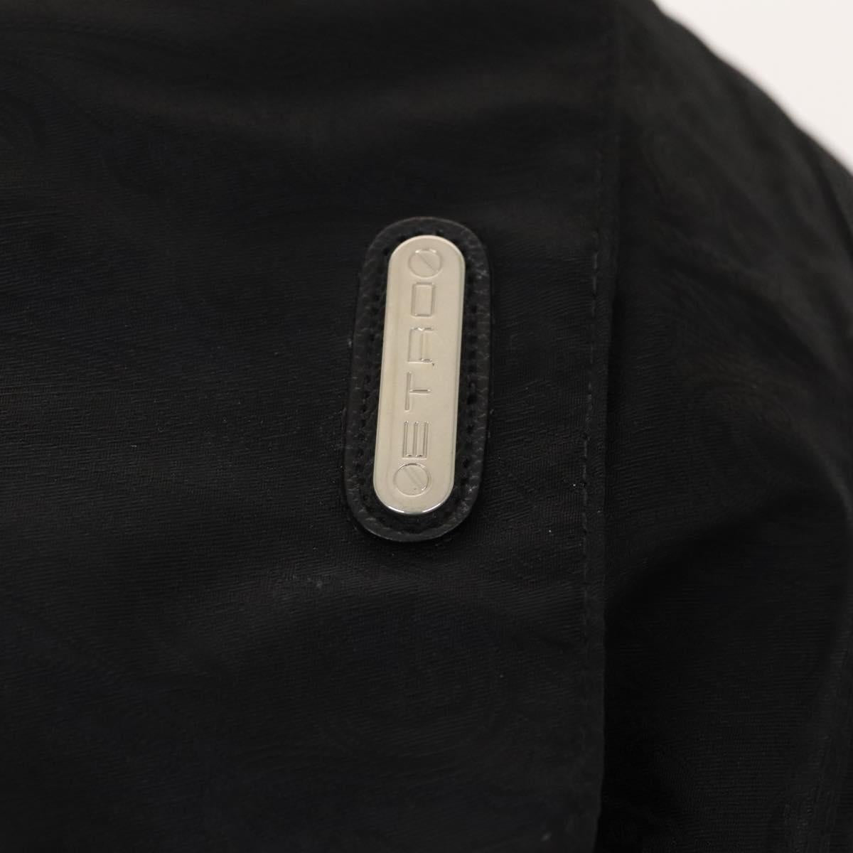 ETRO Backpack Nylon Silver Black Auth bs24801