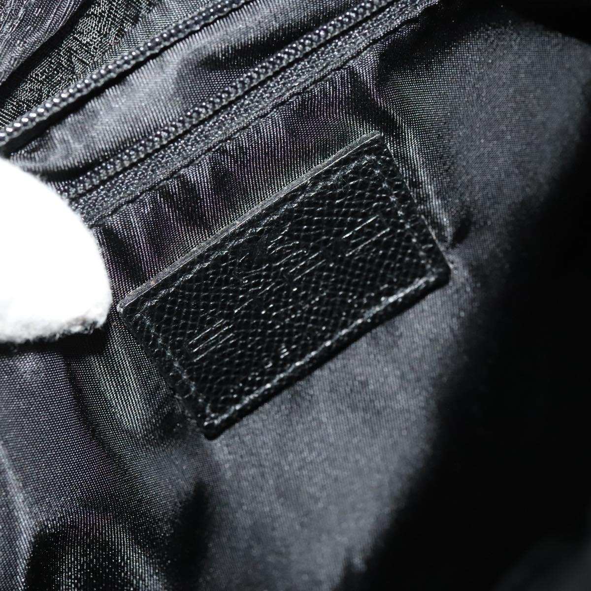 ETRO Backpack Nylon Silver Black Auth bs24801