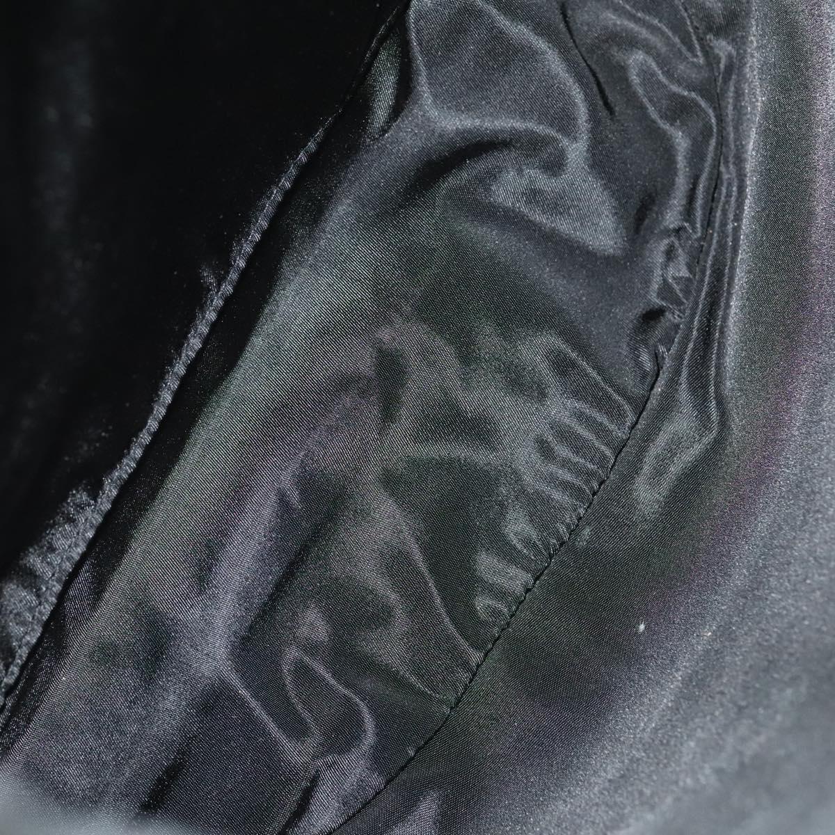 ETRO Backpack Nylon Silver Black Auth bs24801