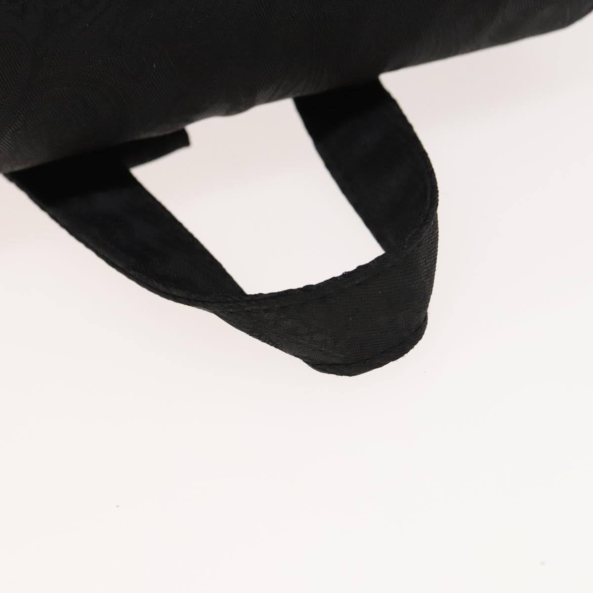 ETRO Backpack Nylon Silver Black Auth bs24801