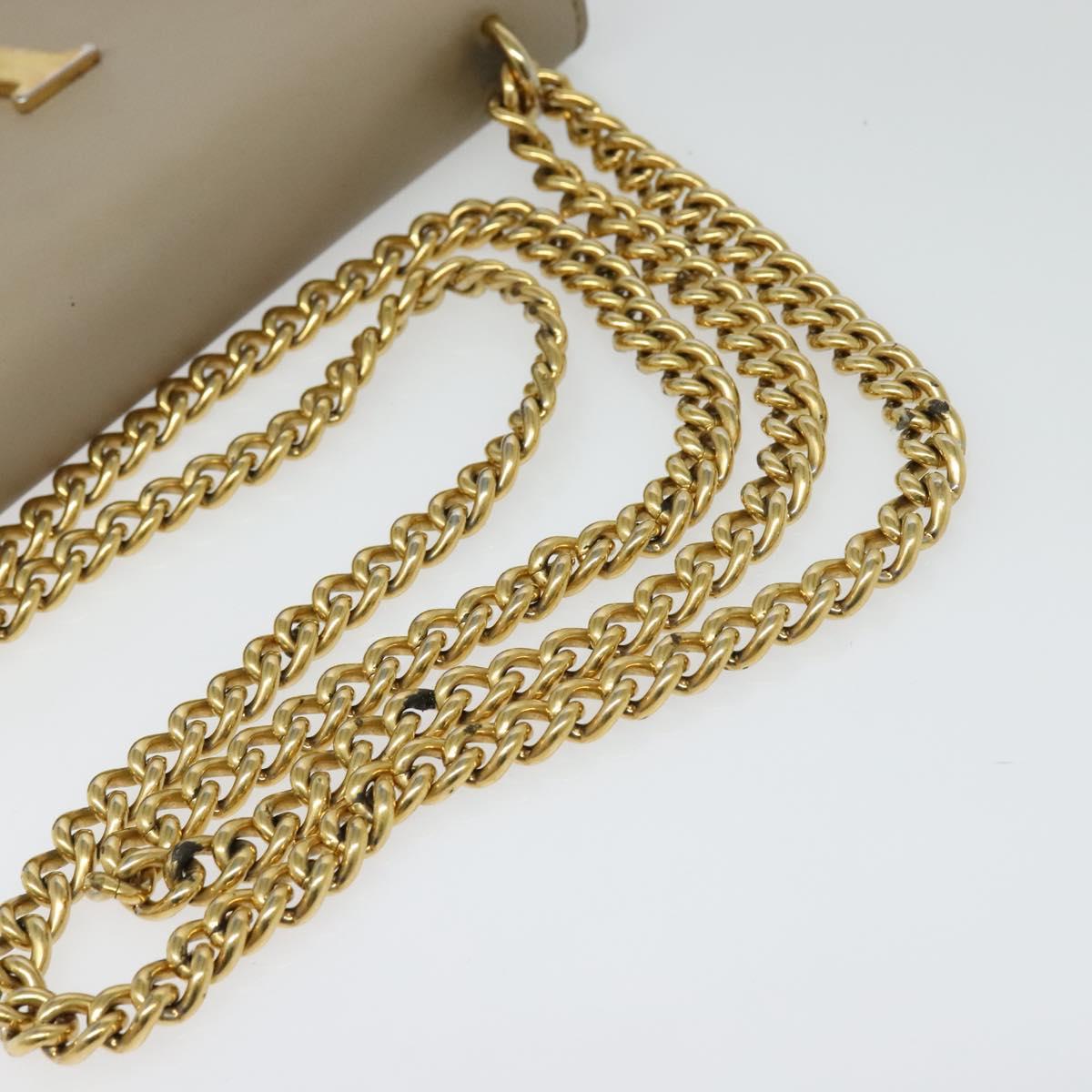 LOUIS VUITTON Pochette Louise GM Shoulder Bag Leather Beige M51632 Auth bs24820