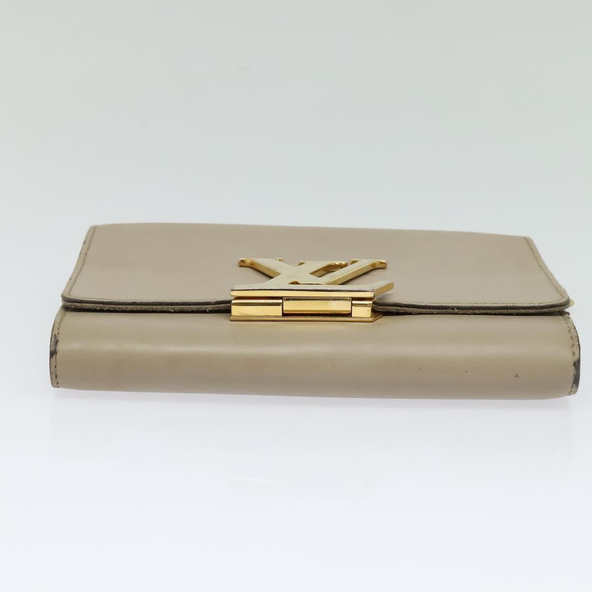 LOUIS VUITTON Pochette Louise GM Shoulder Bag Leather Beige M51632 Auth bs24820