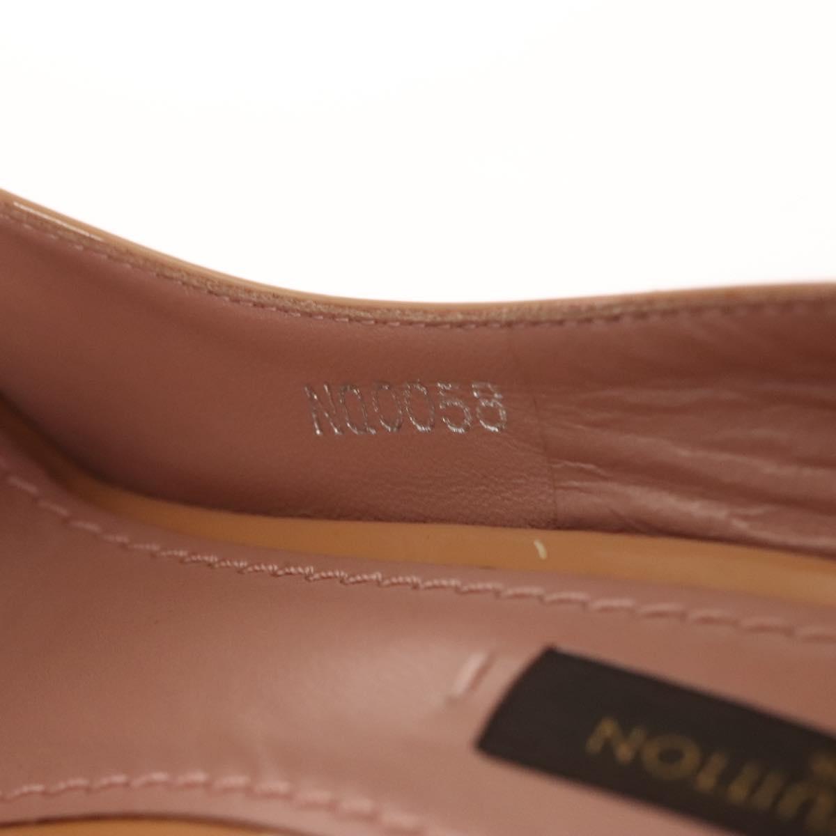 LOUIS VUITTON Pumps Enamel 34 Beige LV Auth bs24821