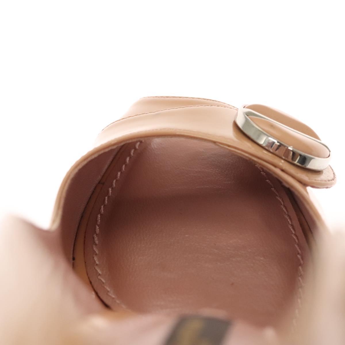 LOUIS VUITTON Pumps Enamel 34 Beige LV Auth bs24821