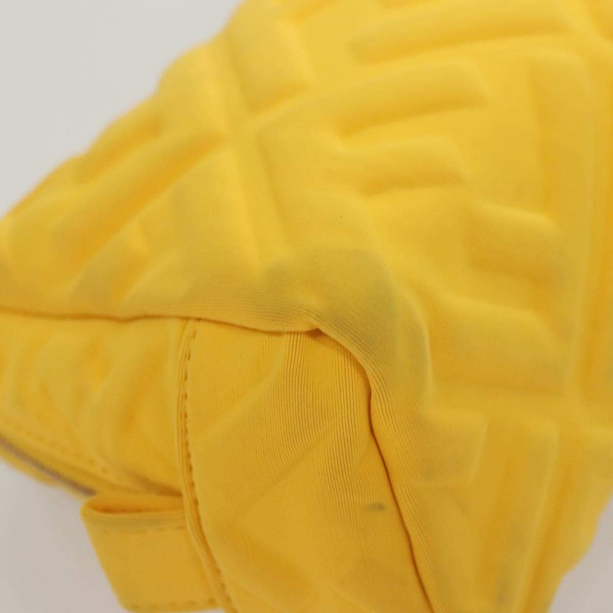 FENDI Pouch Nylon Yellow Gold Auth bs24840