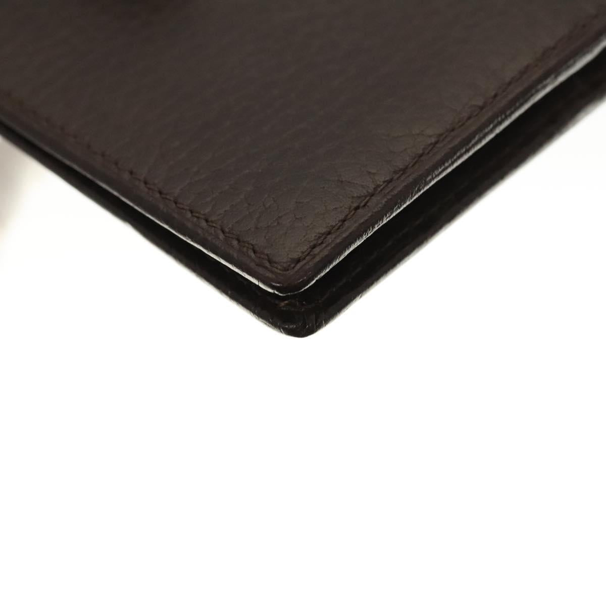 VERSACE Wallet Leather 2Set Black Brown Auth bs24841