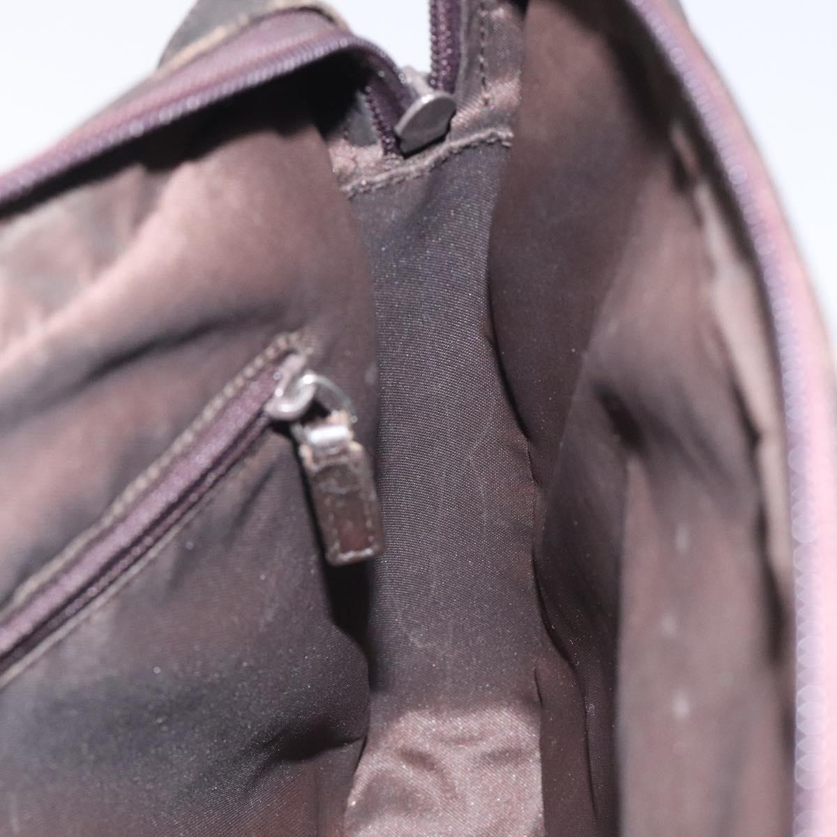 GUCCI GG Canvas Shoulder Bag Brown Silver 001 3294 Auth bs24855