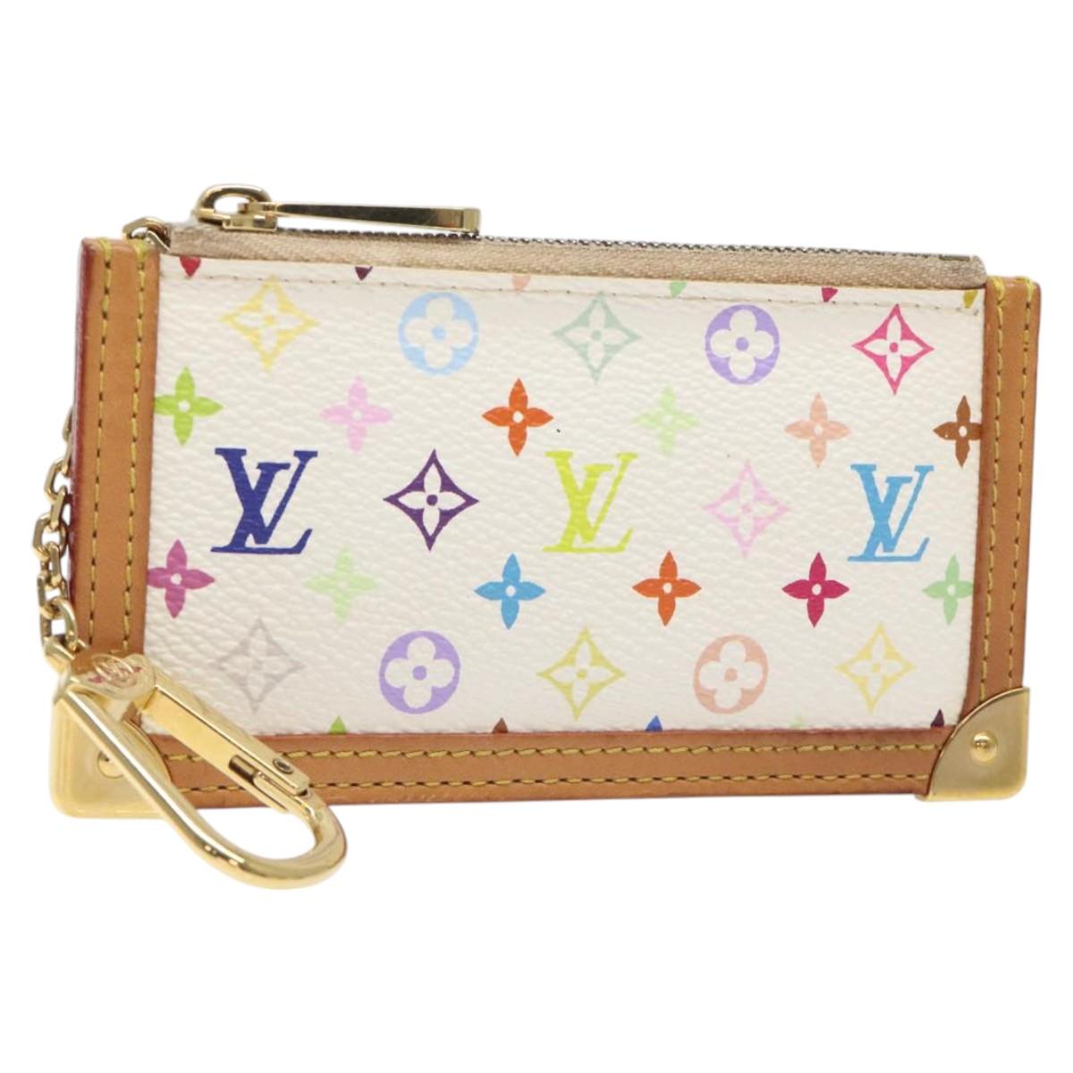 LOUIS VUITTON Monogram Multicolor Pochette Cles Purse White M92655 Auth bs24864