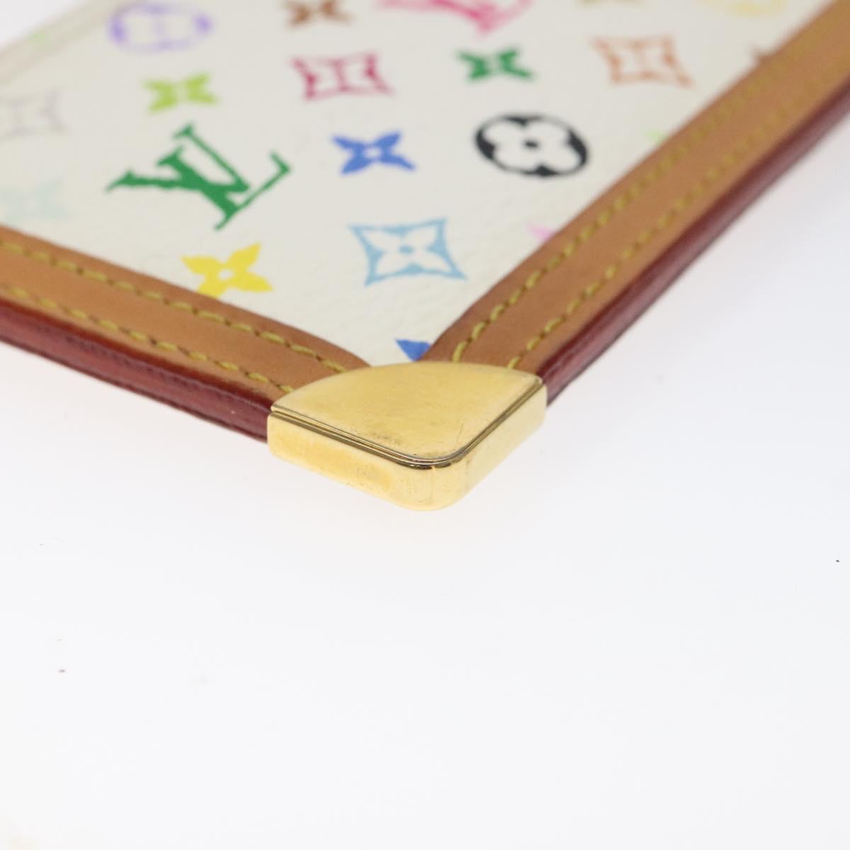 LOUIS VUITTON Monogram Multicolor Pochette Cles Purse White M92655 Auth bs24864