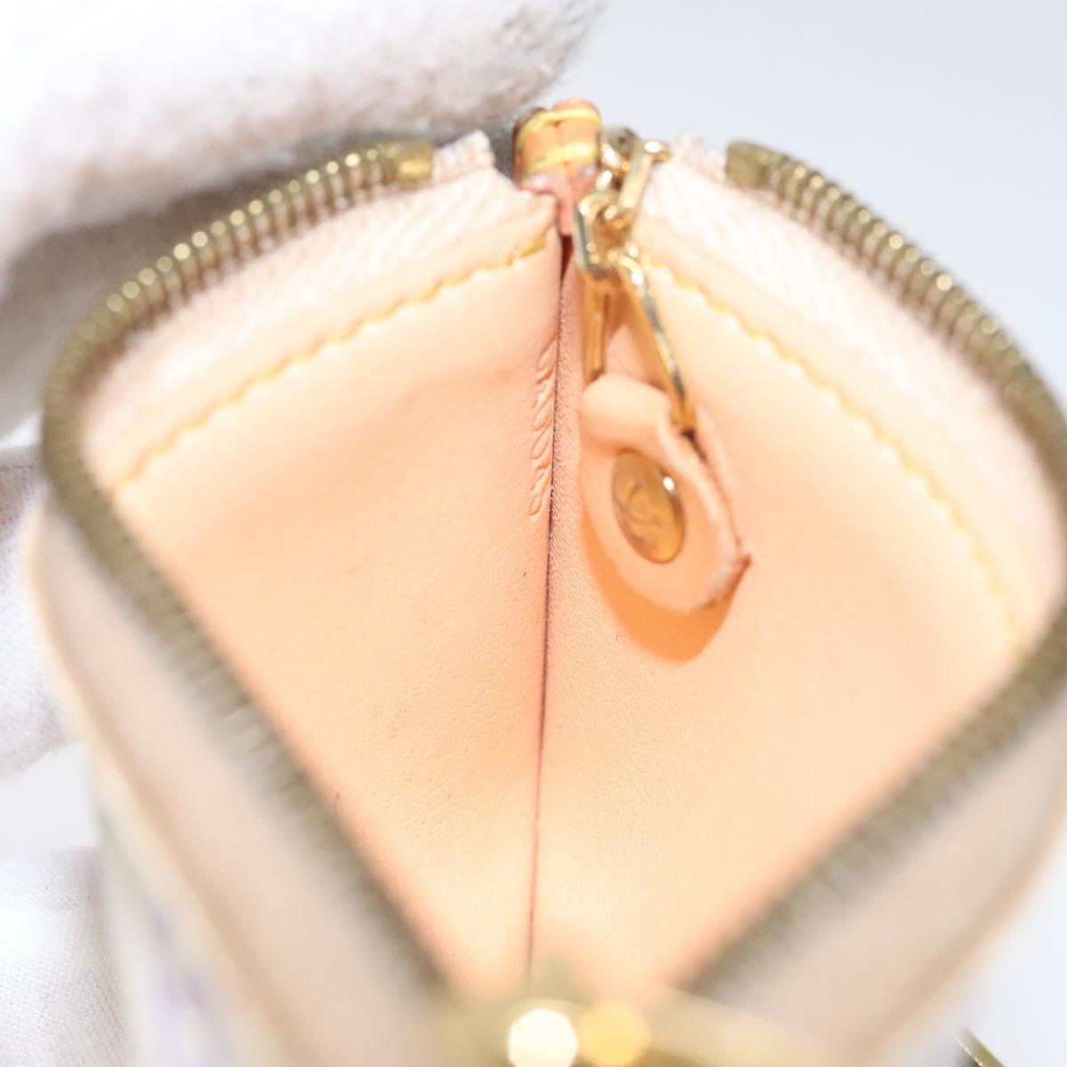 LOUIS VUITTON Monogram Multicolor Pochette Cles Purse White M92655 Auth bs24864