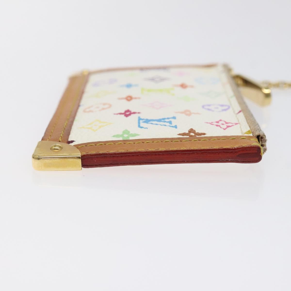 LOUIS VUITTON Monogram Multicolor Pochette Cles Purse White M92655 Auth bs24864