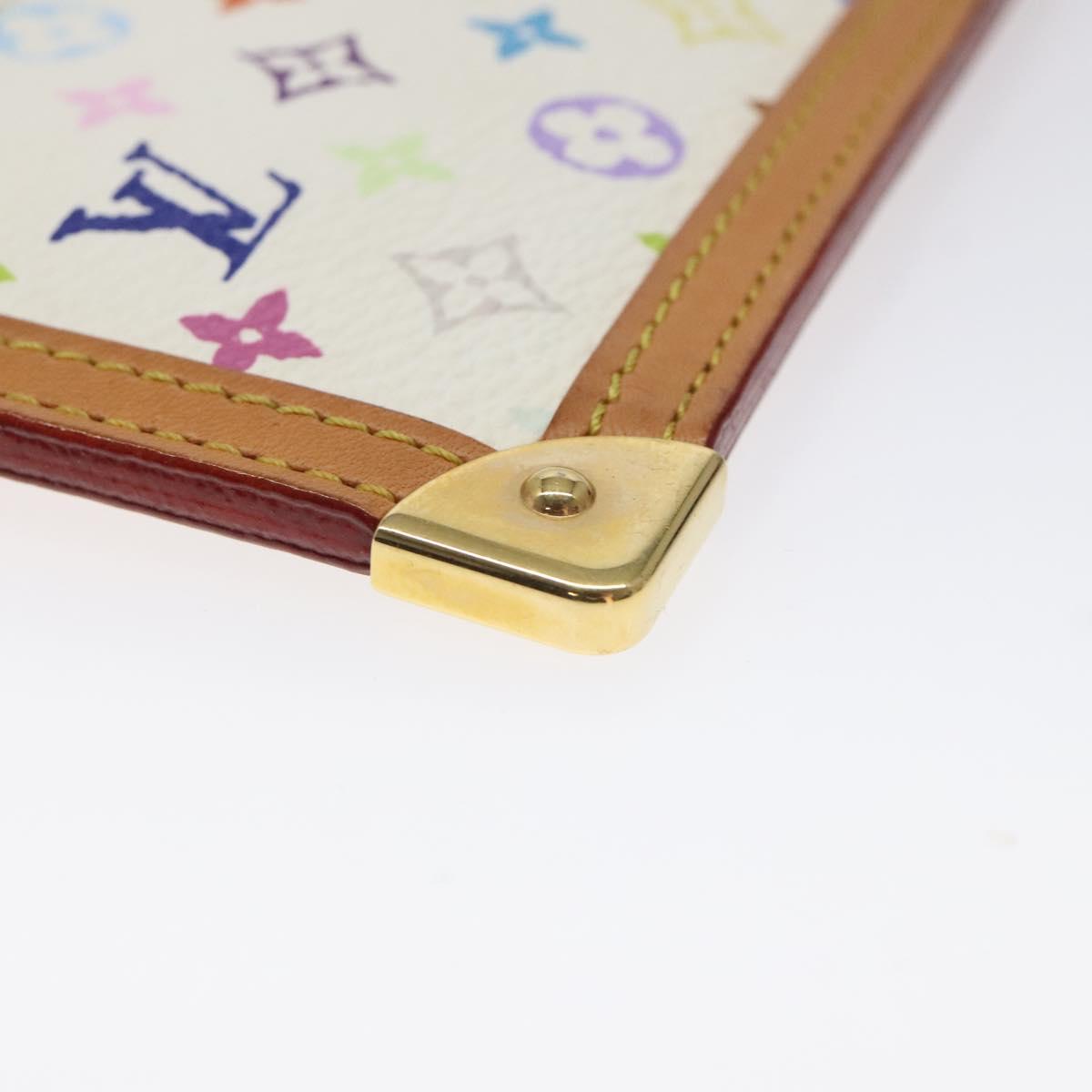 LOUIS VUITTON Monogram Multicolor Pochette Cles Purse White M92655 Auth bs24864