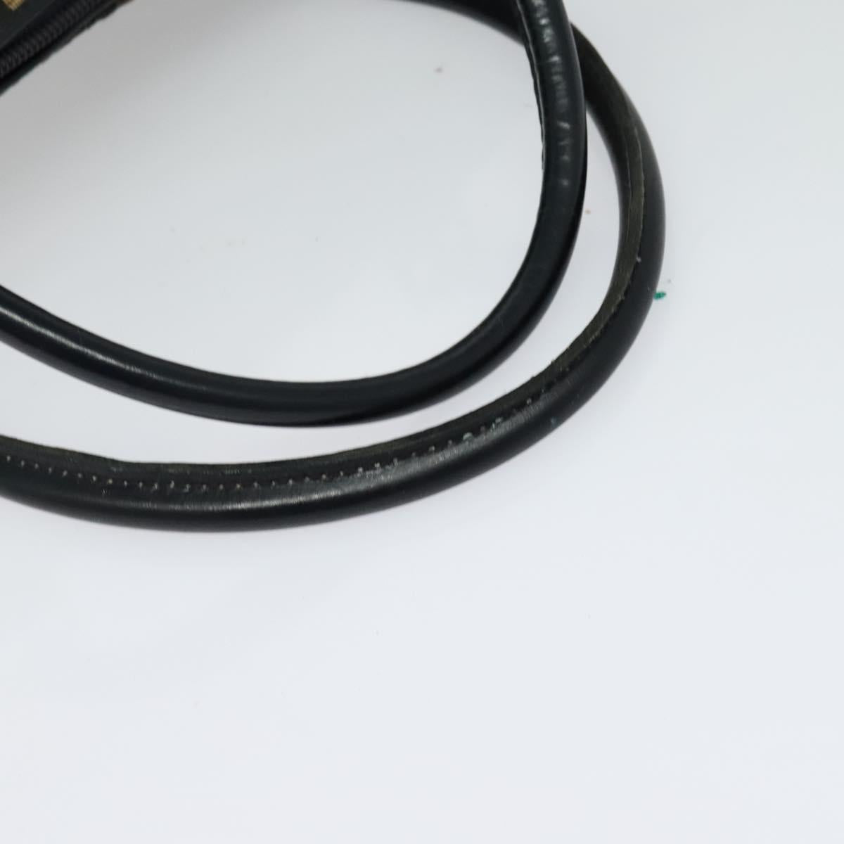 Christian Dior Trotter Canvas Hand Bag Navy Gold Auth bs24896