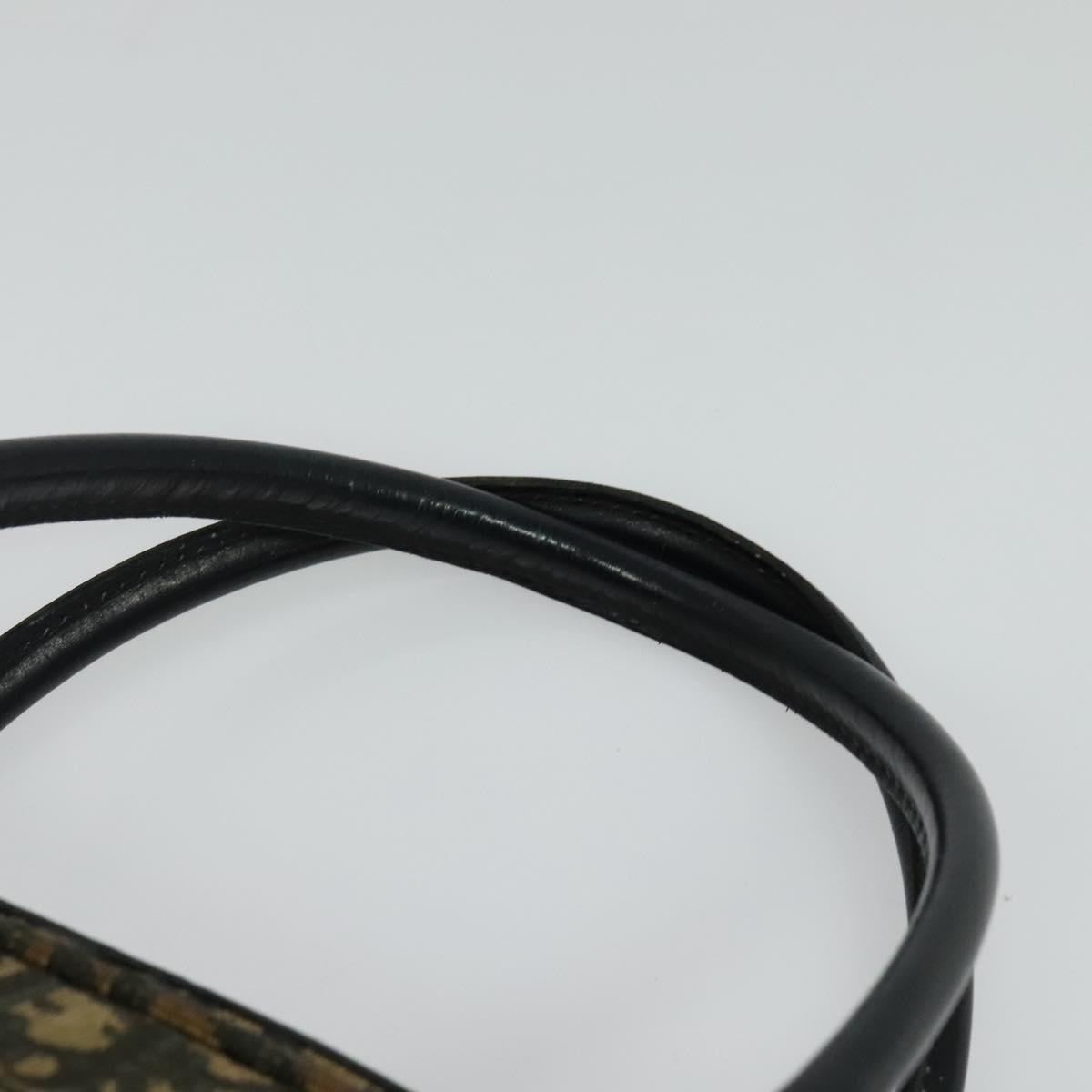 Christian Dior Trotter Canvas Hand Bag Navy Gold Auth bs24896