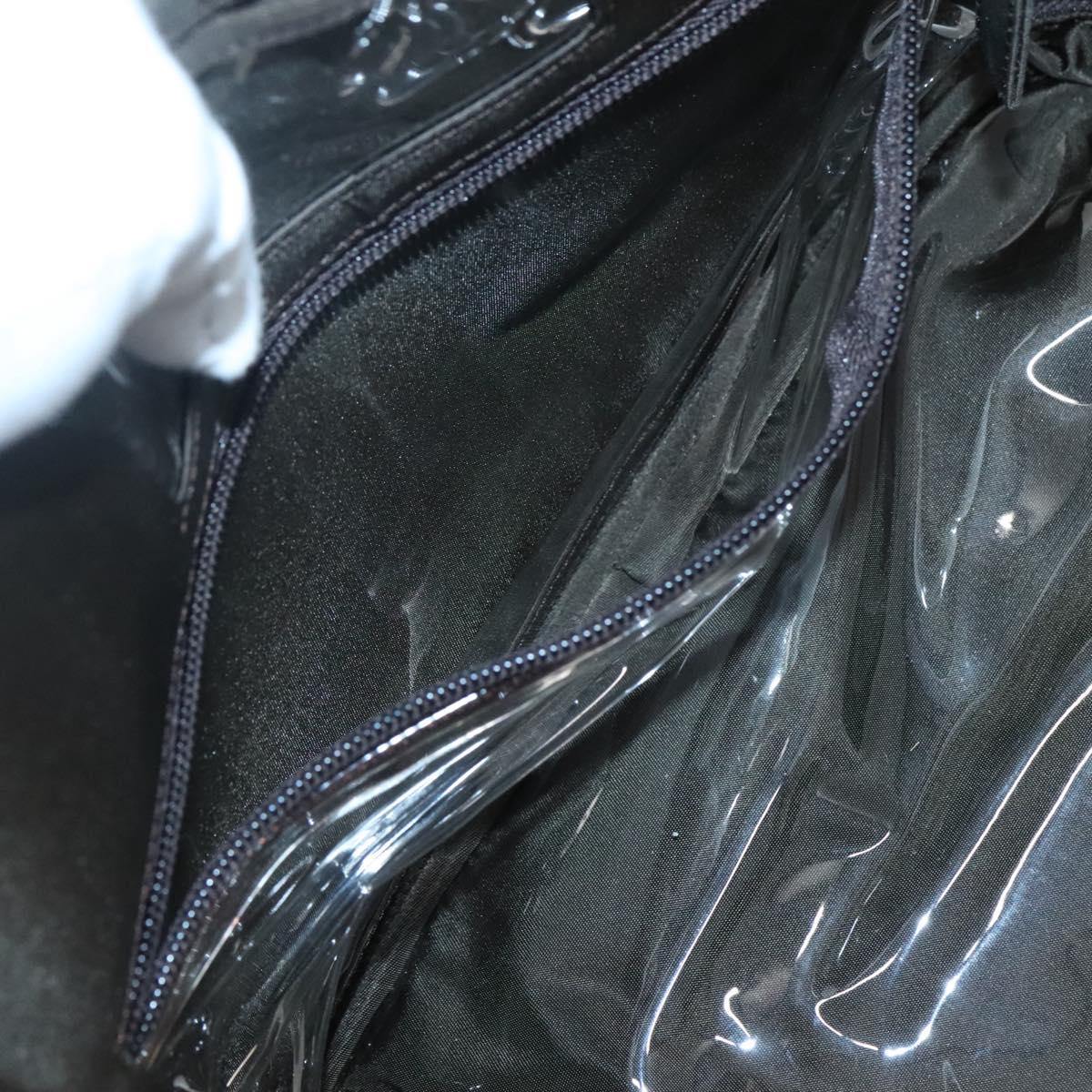 PRADA Hand Bag Nylon Khaki Silver Auth bs24908