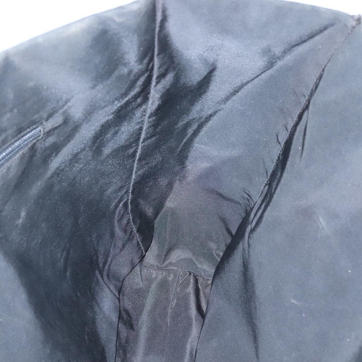 PRADA Hand Bag Nylon Black Silver Auth bs24909