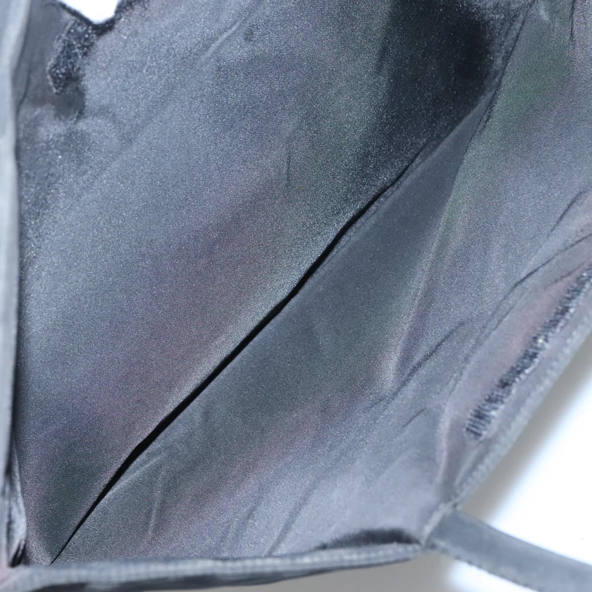 PRADA Hand Bag Nylon Black Silver Auth bs24909