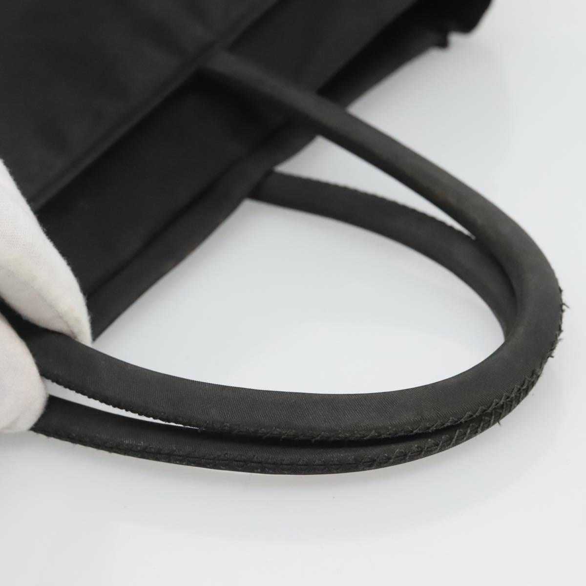PRADA Hand Bag Nylon Black Silver Auth bs24909