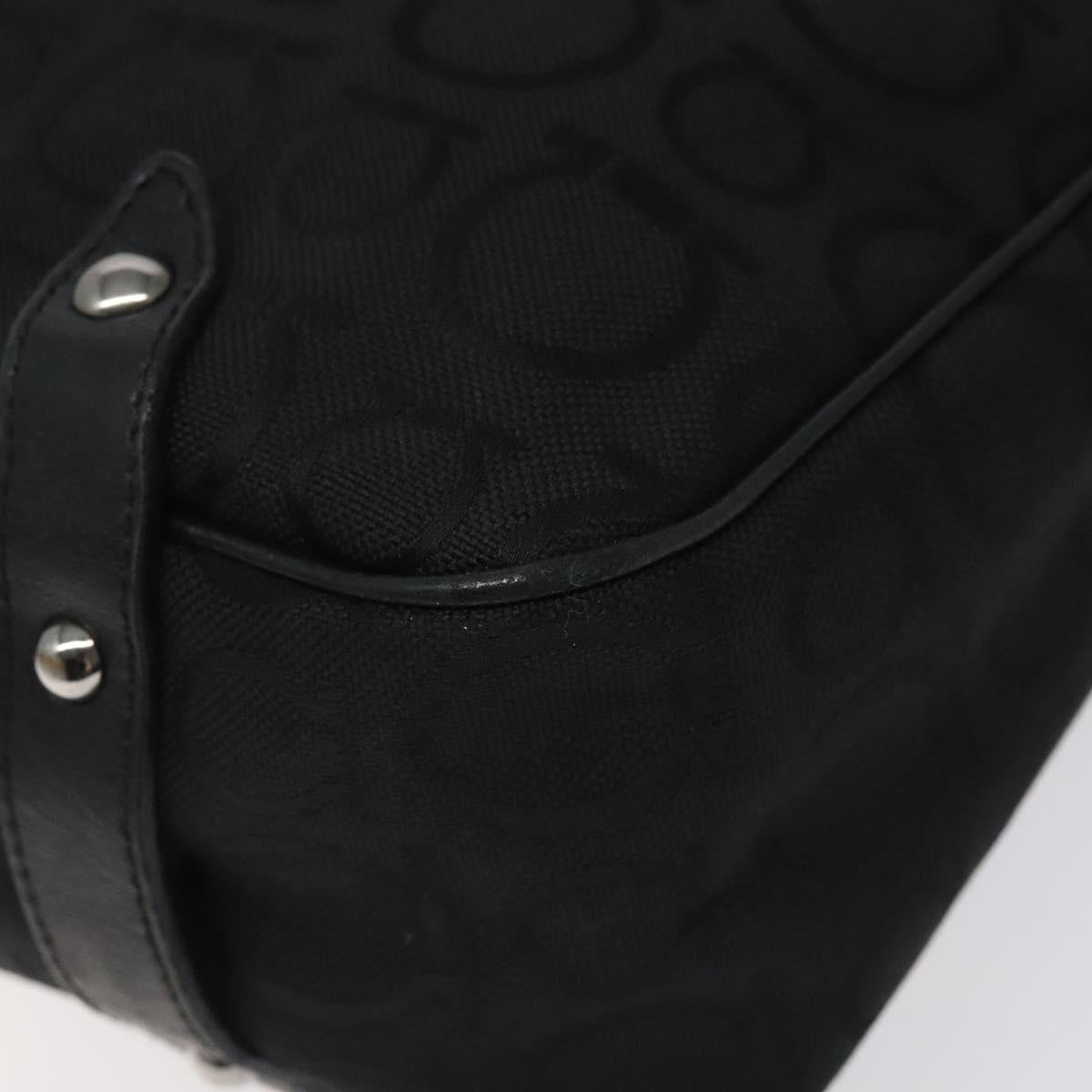 Salvatore Ferragamo Gancini Tote Bag Canvas Black Silver Auth bs24915