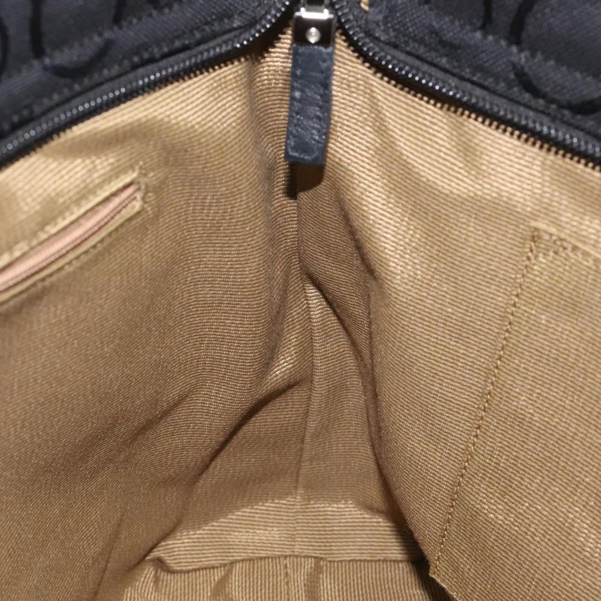 Salvatore Ferragamo Gancini Tote Bag Canvas Black Silver Auth bs24915