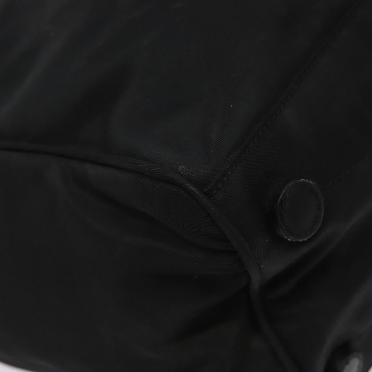 PRADA Tote Bag Nylon Black Silver Auth bs24925