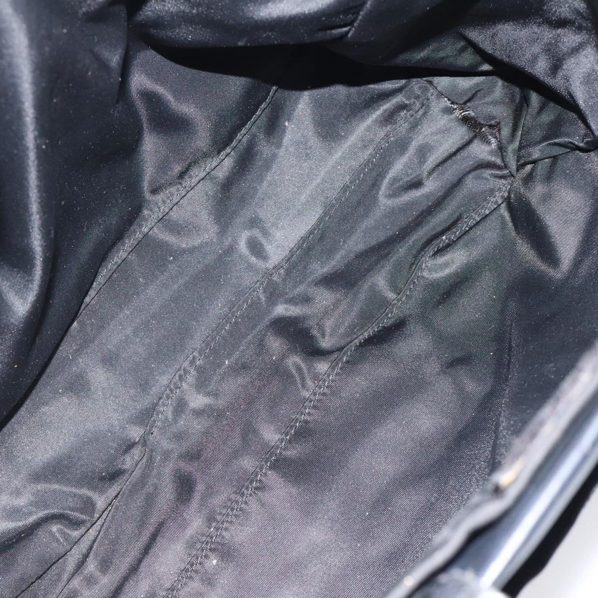 PRADA Tote Bag Nylon Black Silver Auth bs24925