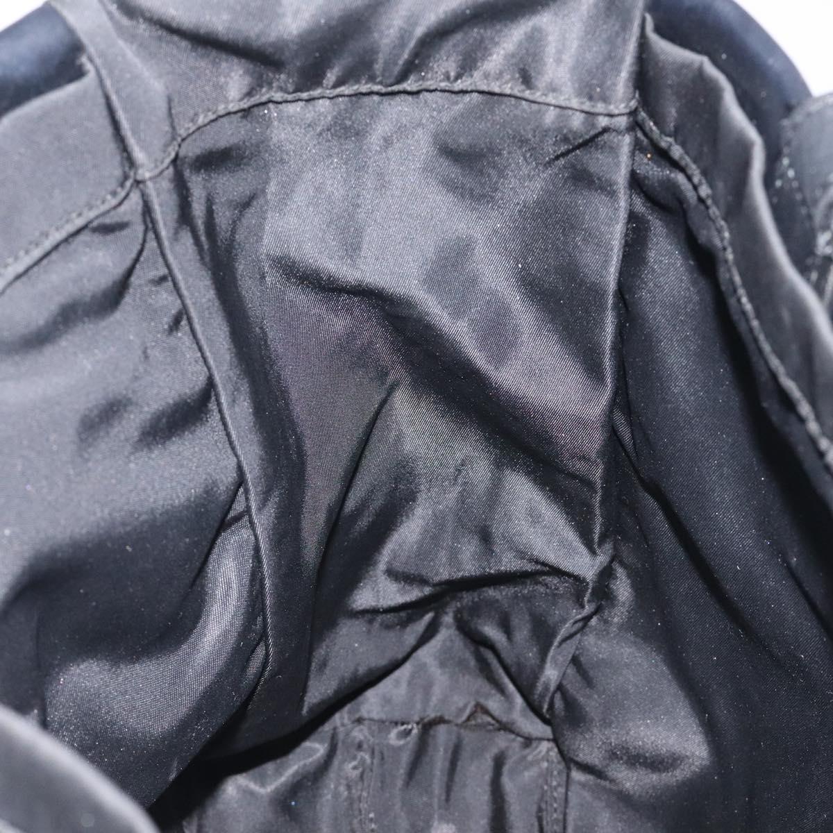 PRADA Tote Bag Nylon Black Silver Auth bs24925