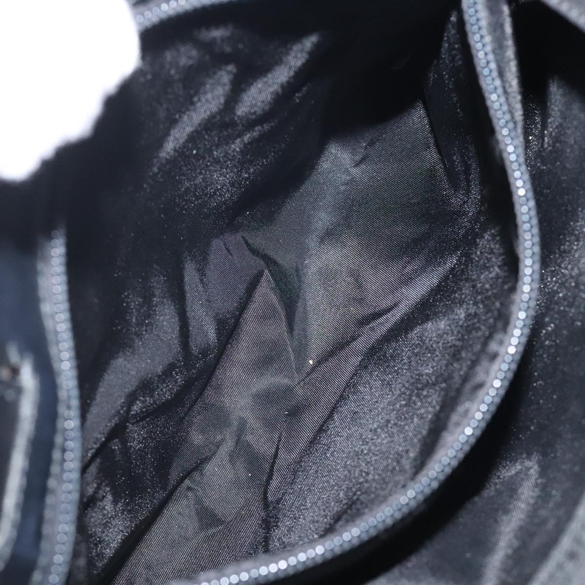 PRADA Tote Bag Nylon Black Silver Auth bs24925