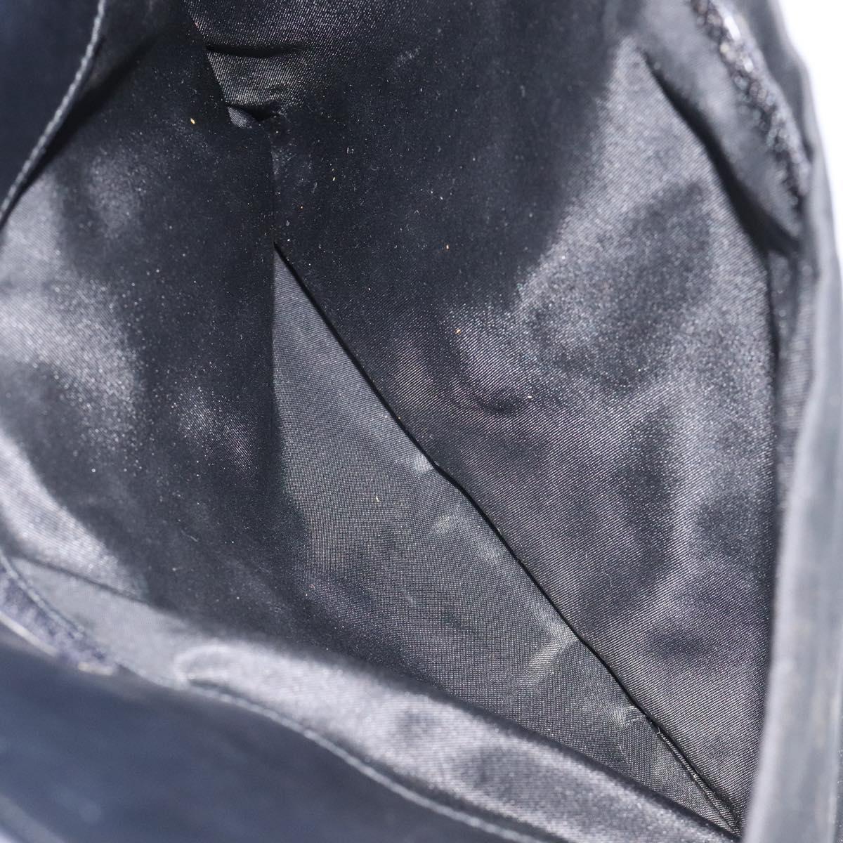 PRADA Tote Bag Nylon Black Silver Auth bs24925