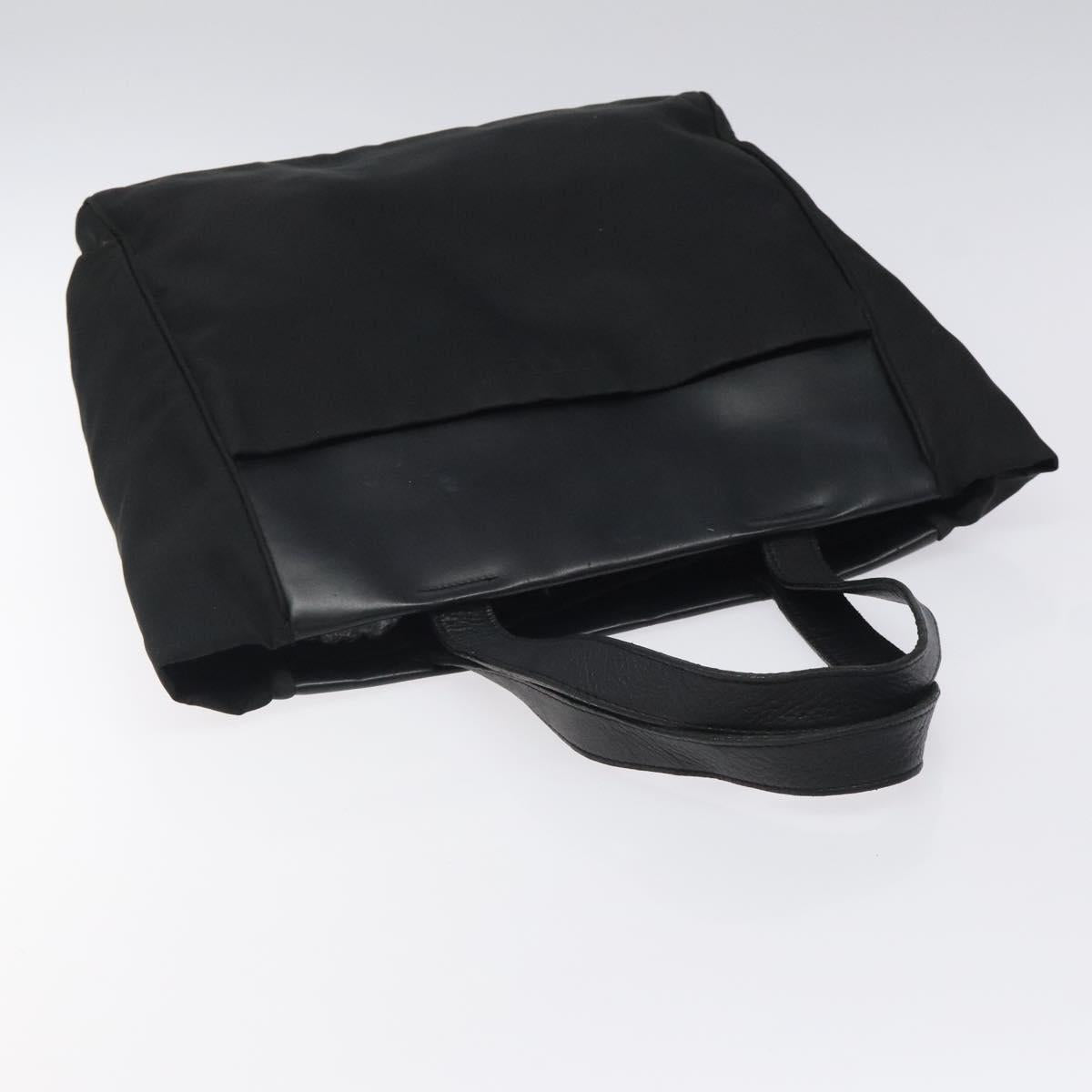 PRADA Tote Bag Nylon Black Silver Auth bs24925