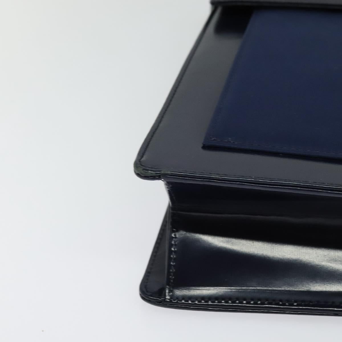 SAINT LAURENT Shoulder Bag Leather Blue Gold Auth bs24959