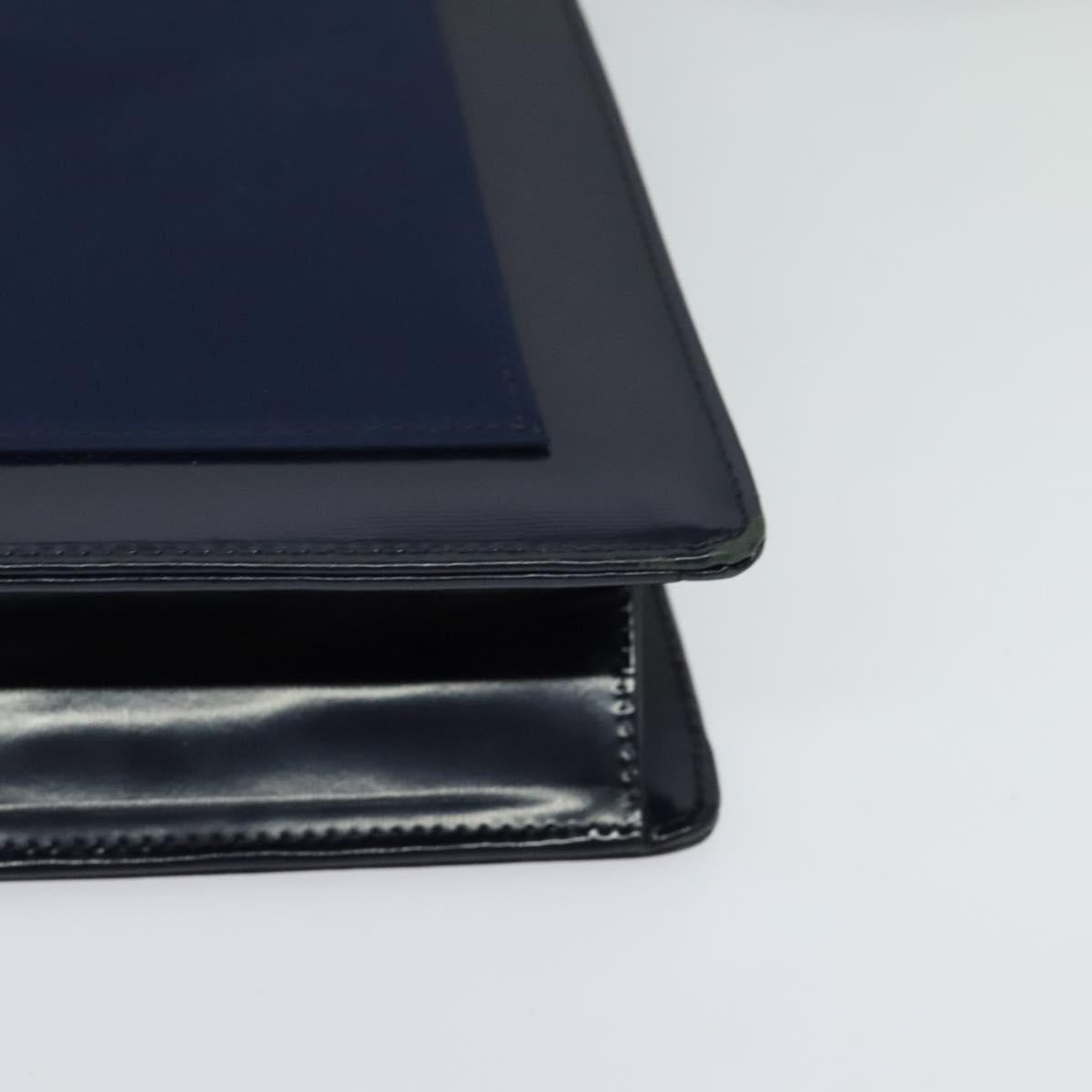 SAINT LAURENT Shoulder Bag Leather Blue Gold Auth bs24959