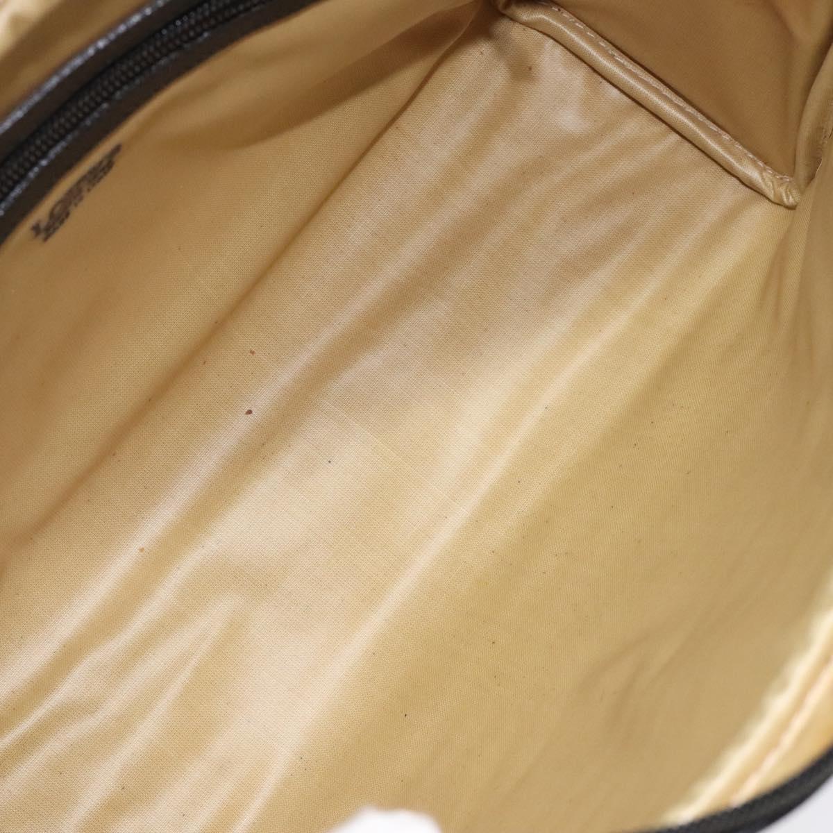 LOEWE Anagram Clutch Bag Leather Black Gold Auth bs24960