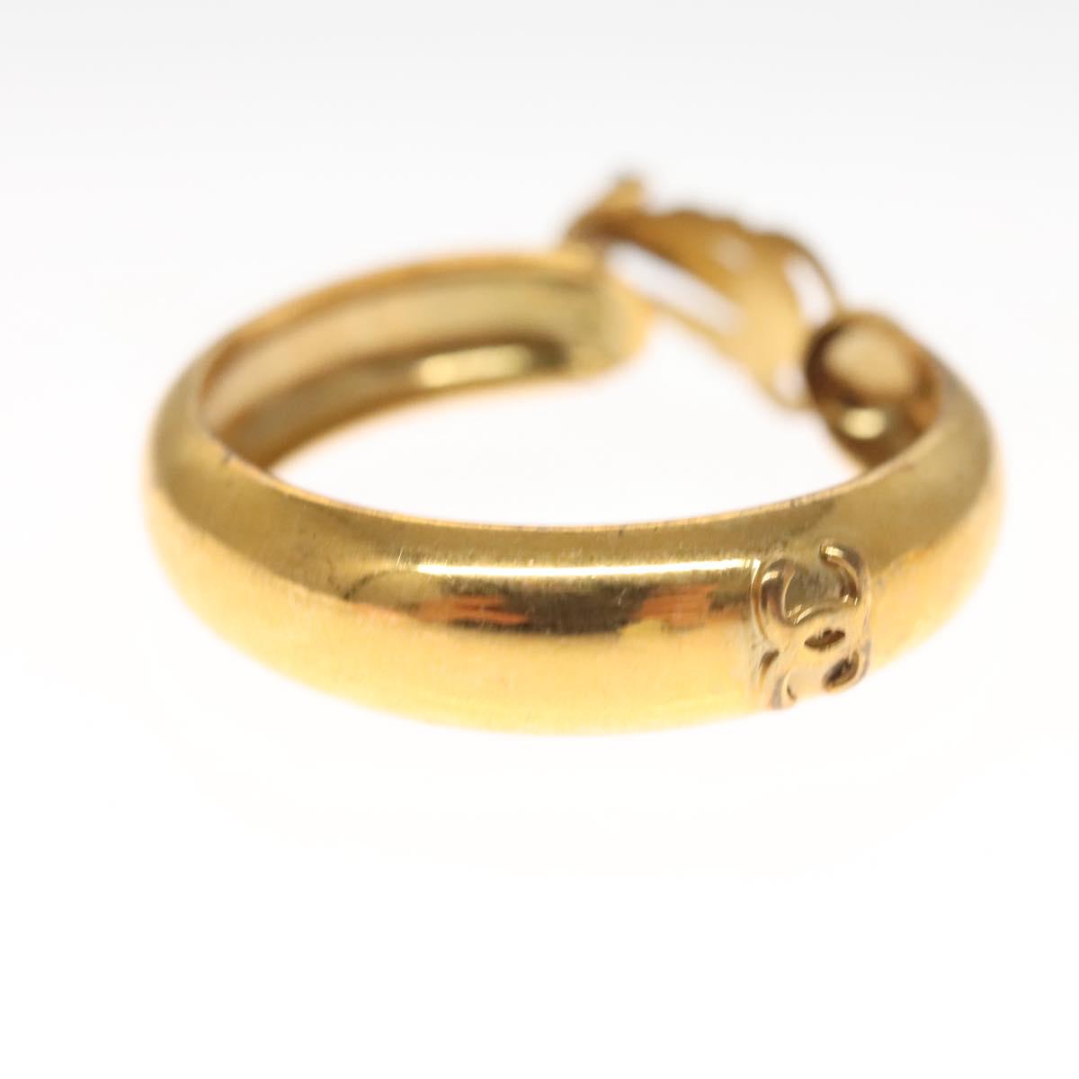 CHANEL Earring metal Gold CC Auth bs24970