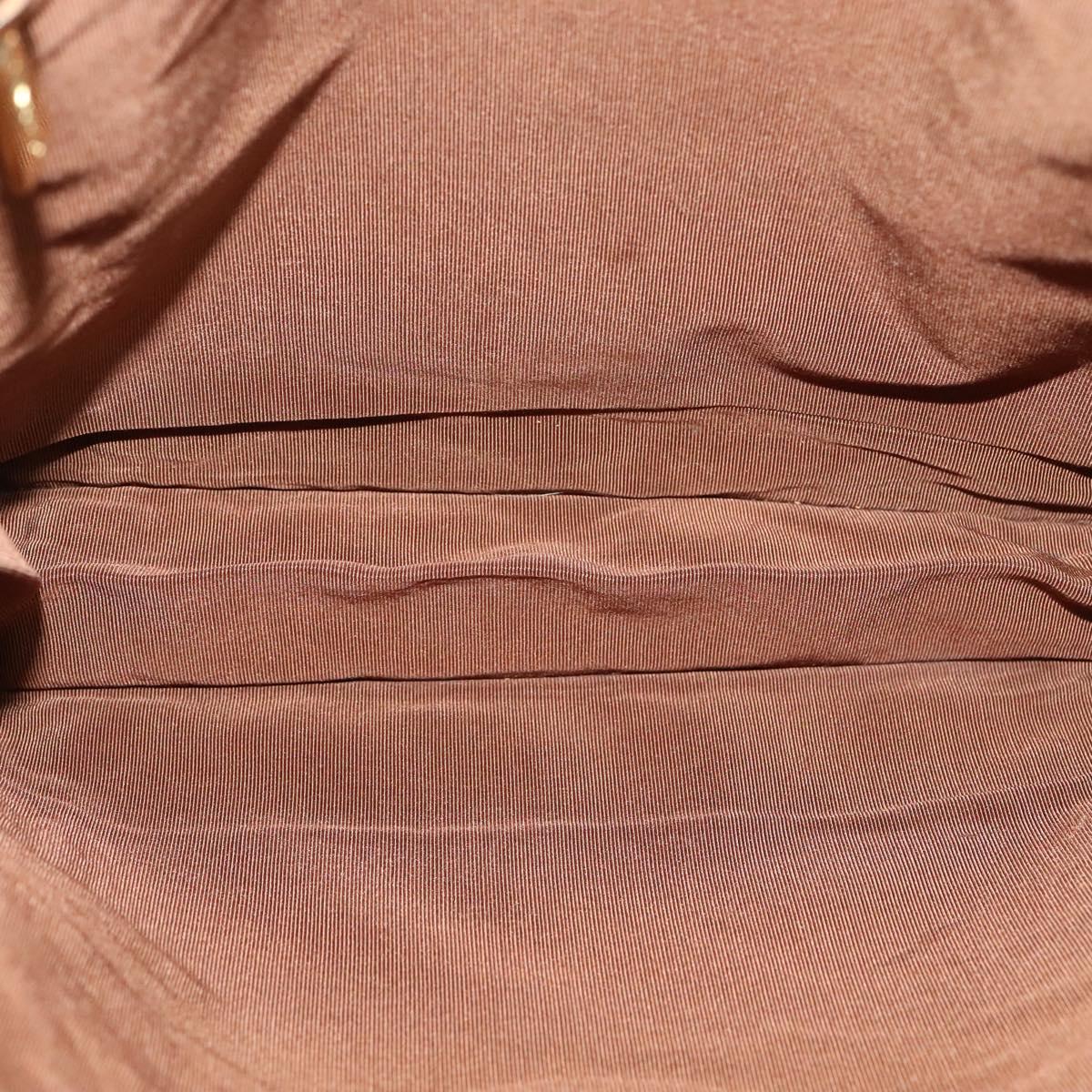 CHANEL Shoulder Bag Leather Brown Gold CC Auth bs24975