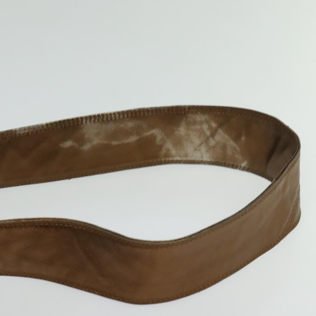 CHANEL Shoulder Bag Leather Brown Gold CC Auth bs24975