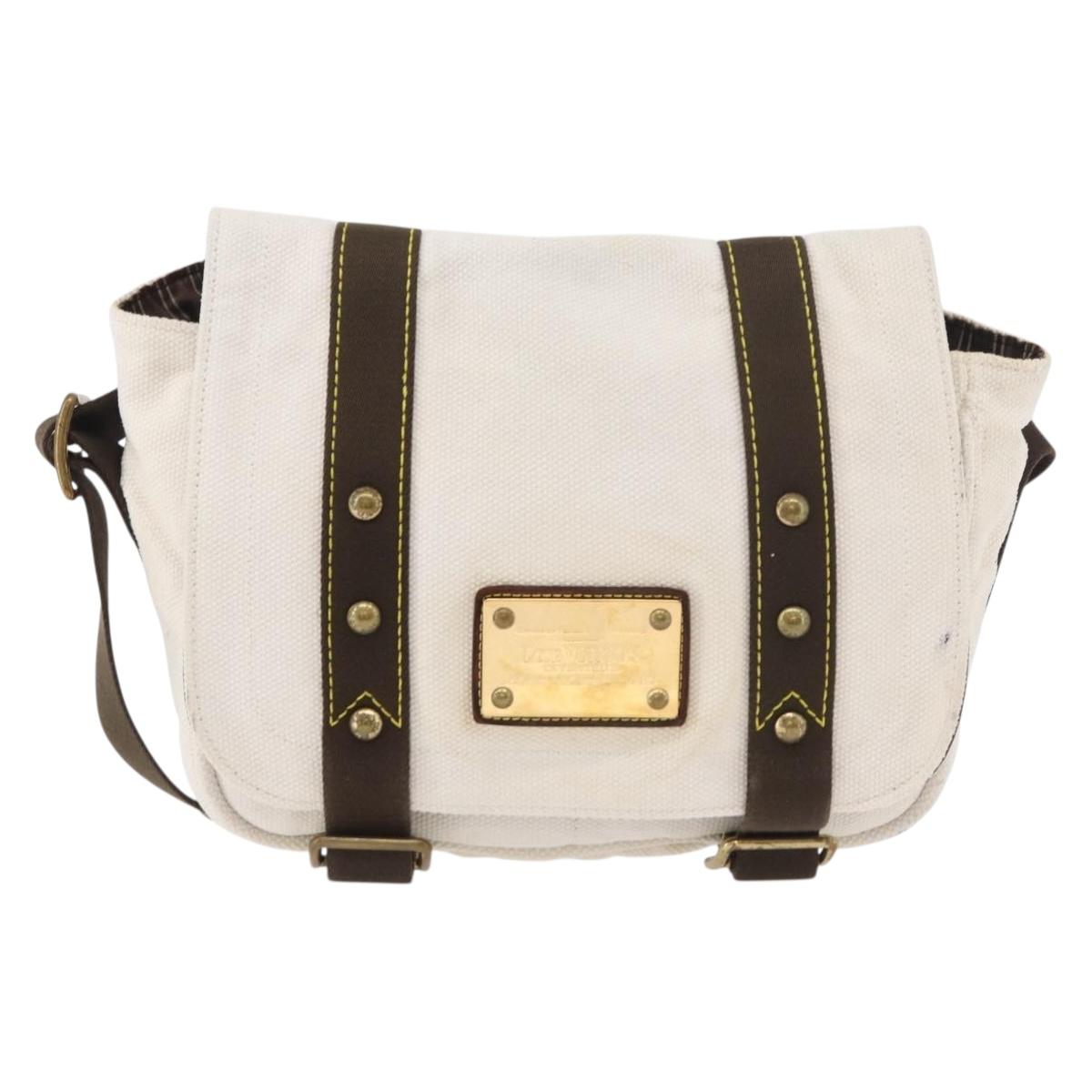 LOUIS VUITTON Antigua Buzzus PM Shoulder Bag Beige Brown M40042 LV Auth bs24988