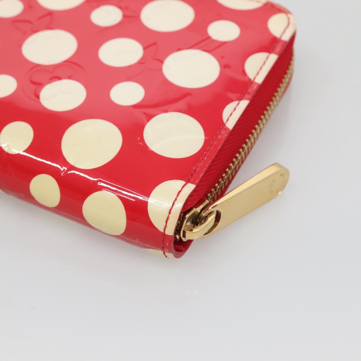 LOUIS VUITTON Monogram Vernis Yayoi Kusama Wallet Rouge M91572 LV Auth bs24989