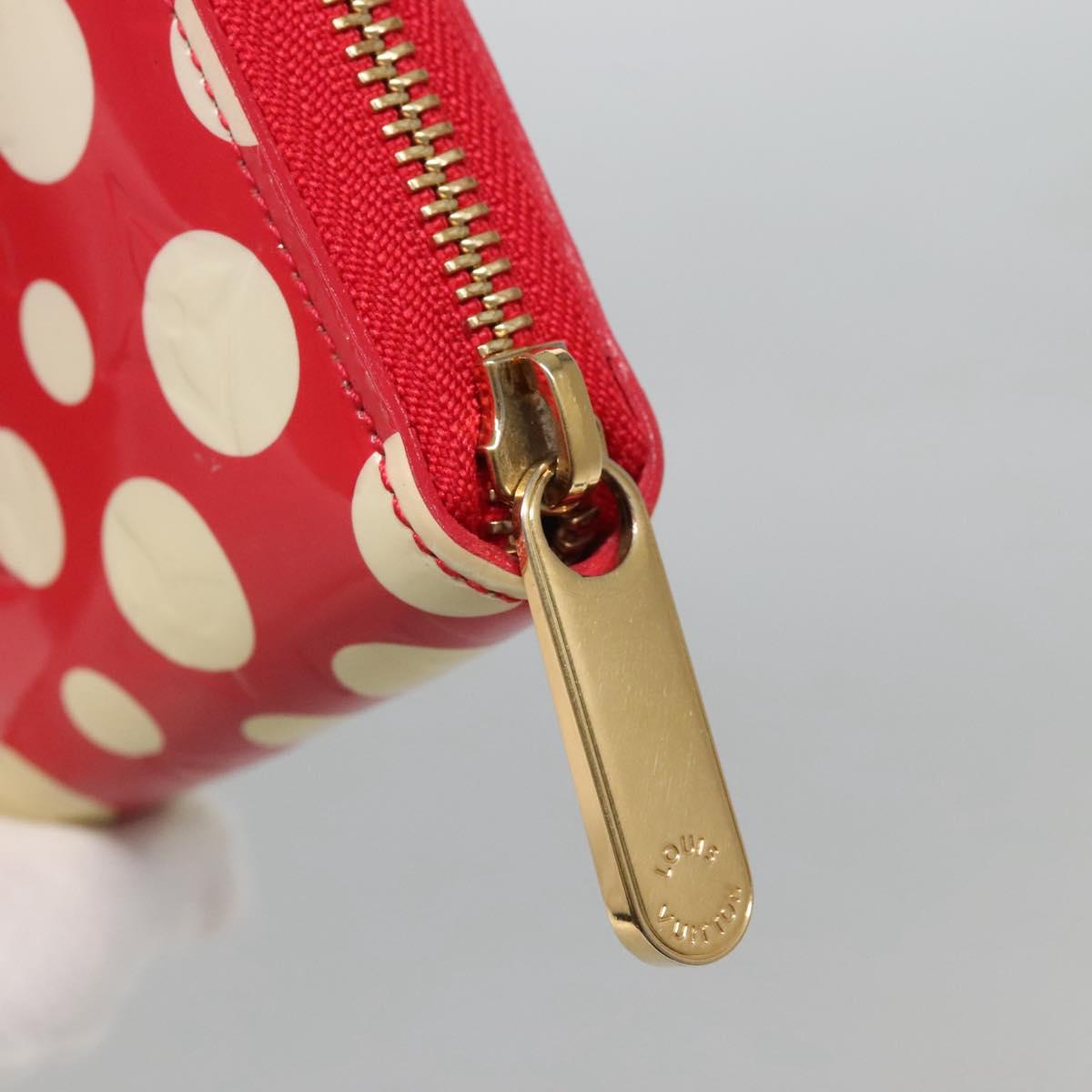 LOUIS VUITTON Monogram Vernis Yayoi Kusama Wallet Rouge M91572 LV Auth bs24989