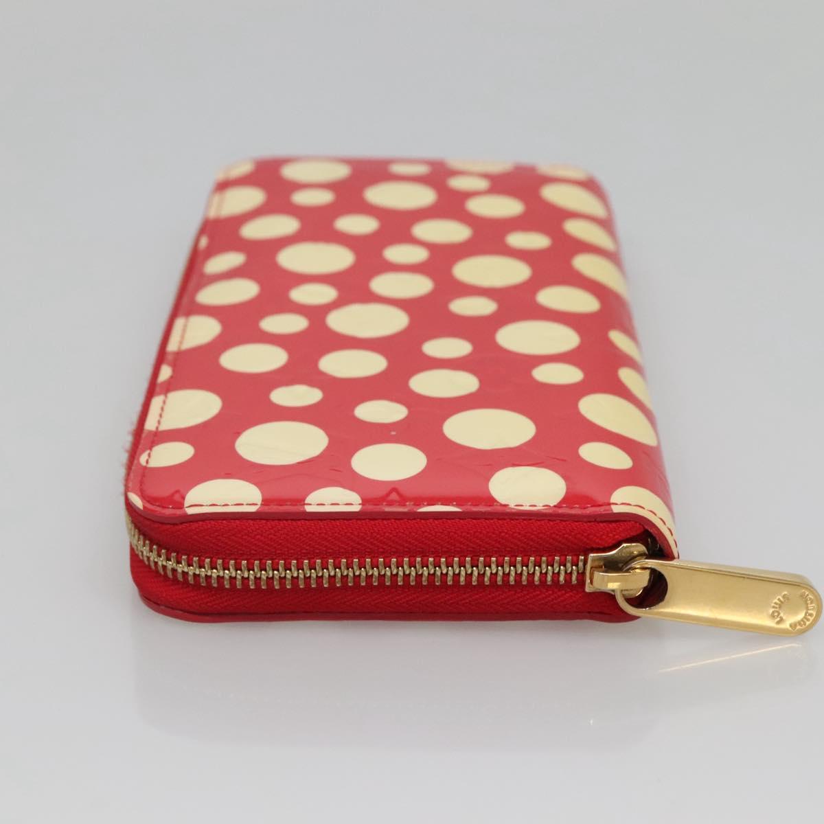 LOUIS VUITTON Monogram Vernis Yayoi Kusama Wallet Rouge M91572 LV Auth bs24989