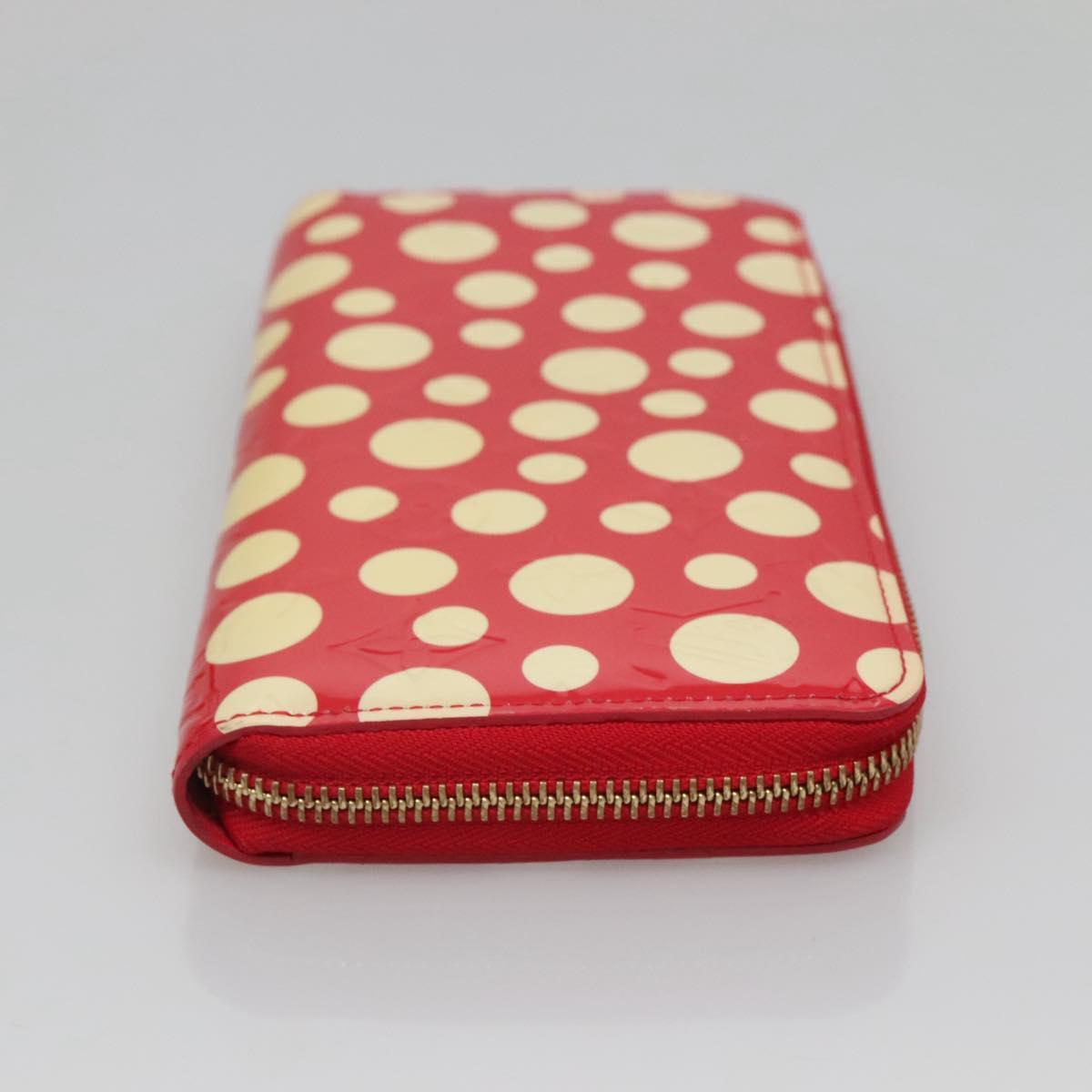 LOUIS VUITTON Monogram Vernis Yayoi Kusama Wallet Rouge M91572 LV Auth bs24989