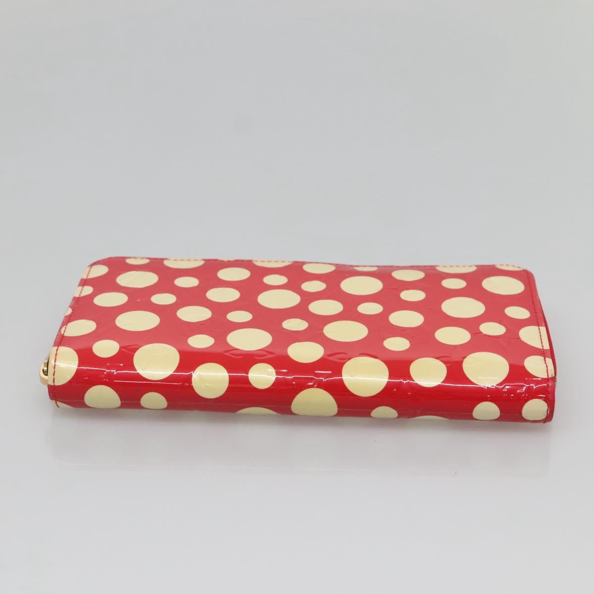 LOUIS VUITTON Monogram Vernis Yayoi Kusama Wallet Rouge M91572 LV Auth bs24989