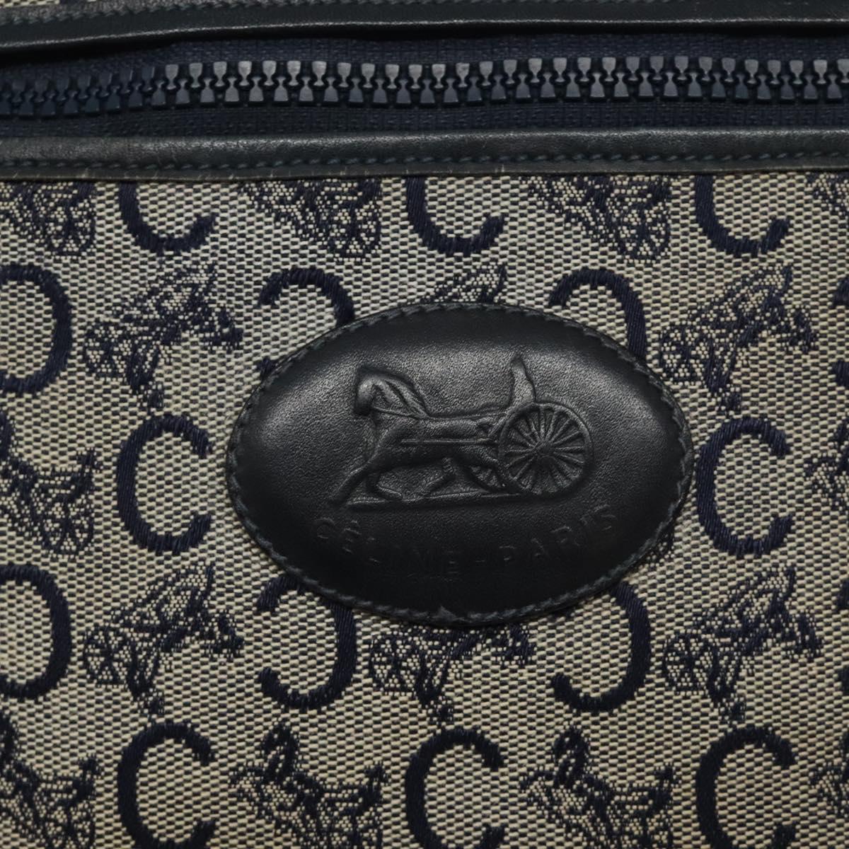 CELINE C Sulky Shoulder Bag Canvas Navy Gold Auth bs24993