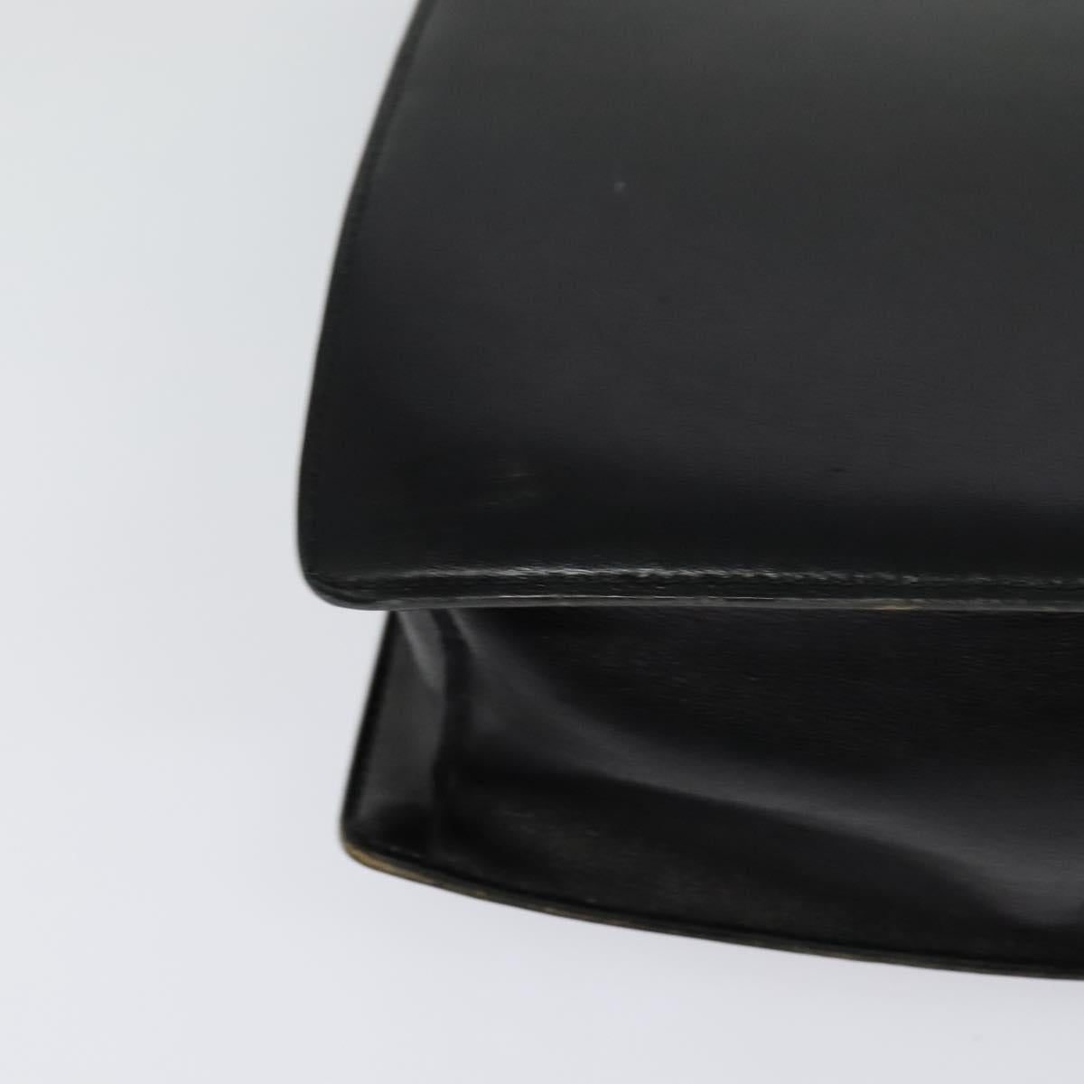 CELINE Shoulder Bag Leather Black Gold Auth bs24994