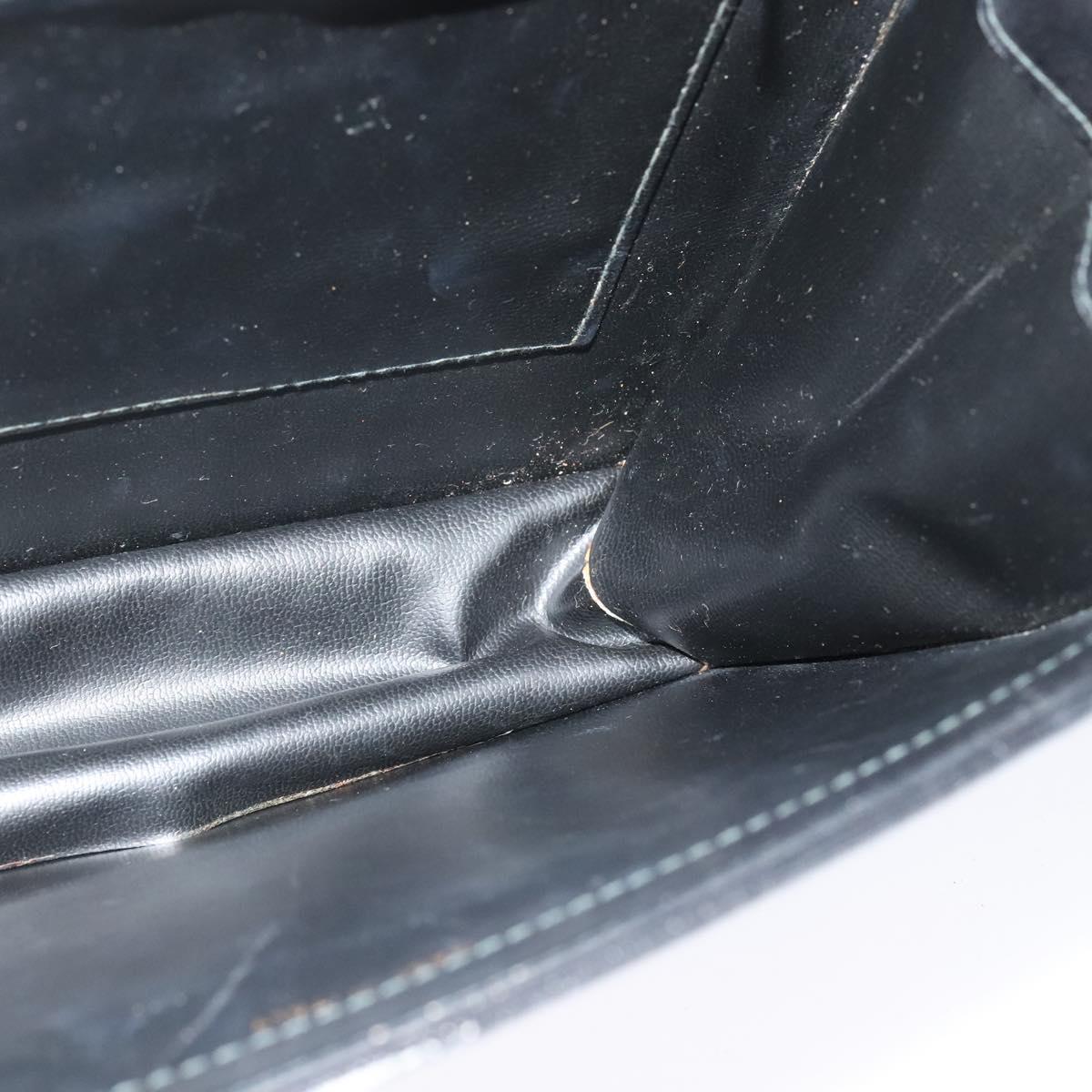 CELINE Shoulder Bag Leather Black Gold Auth bs24994