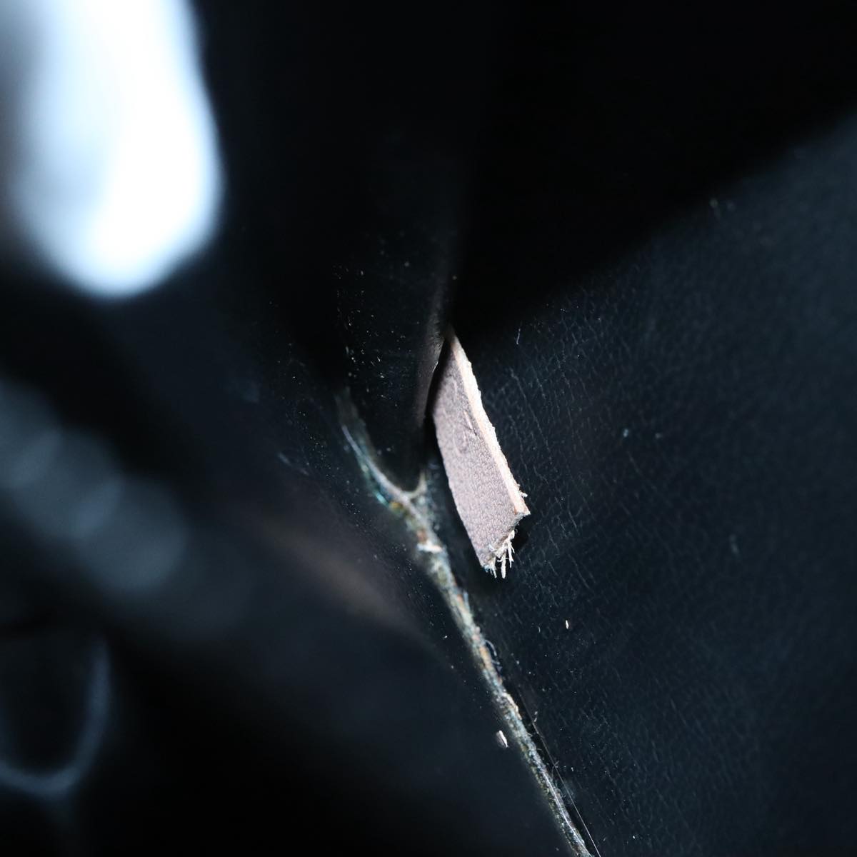 CELINE Shoulder Bag Leather Black Gold Auth bs24994