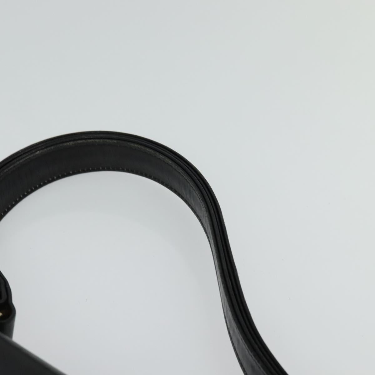 CELINE Shoulder Bag Leather Black Gold Auth bs24994