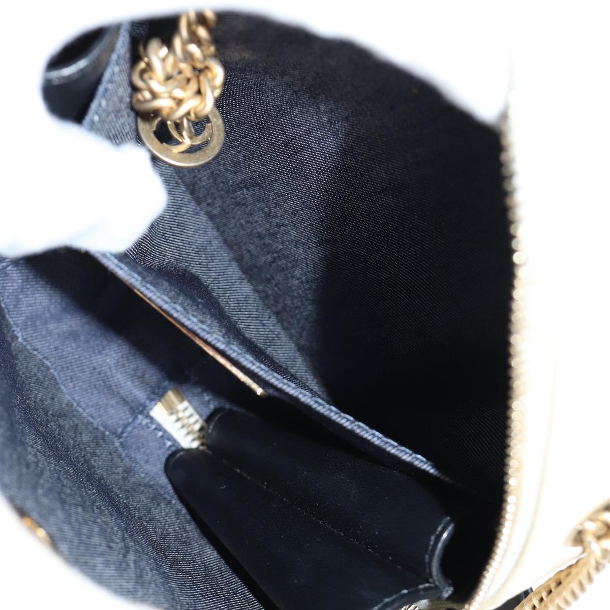 CHANEL Matelasse COCO Mark Chain Round Rope Bag Leather Black CC Auth bs25005A