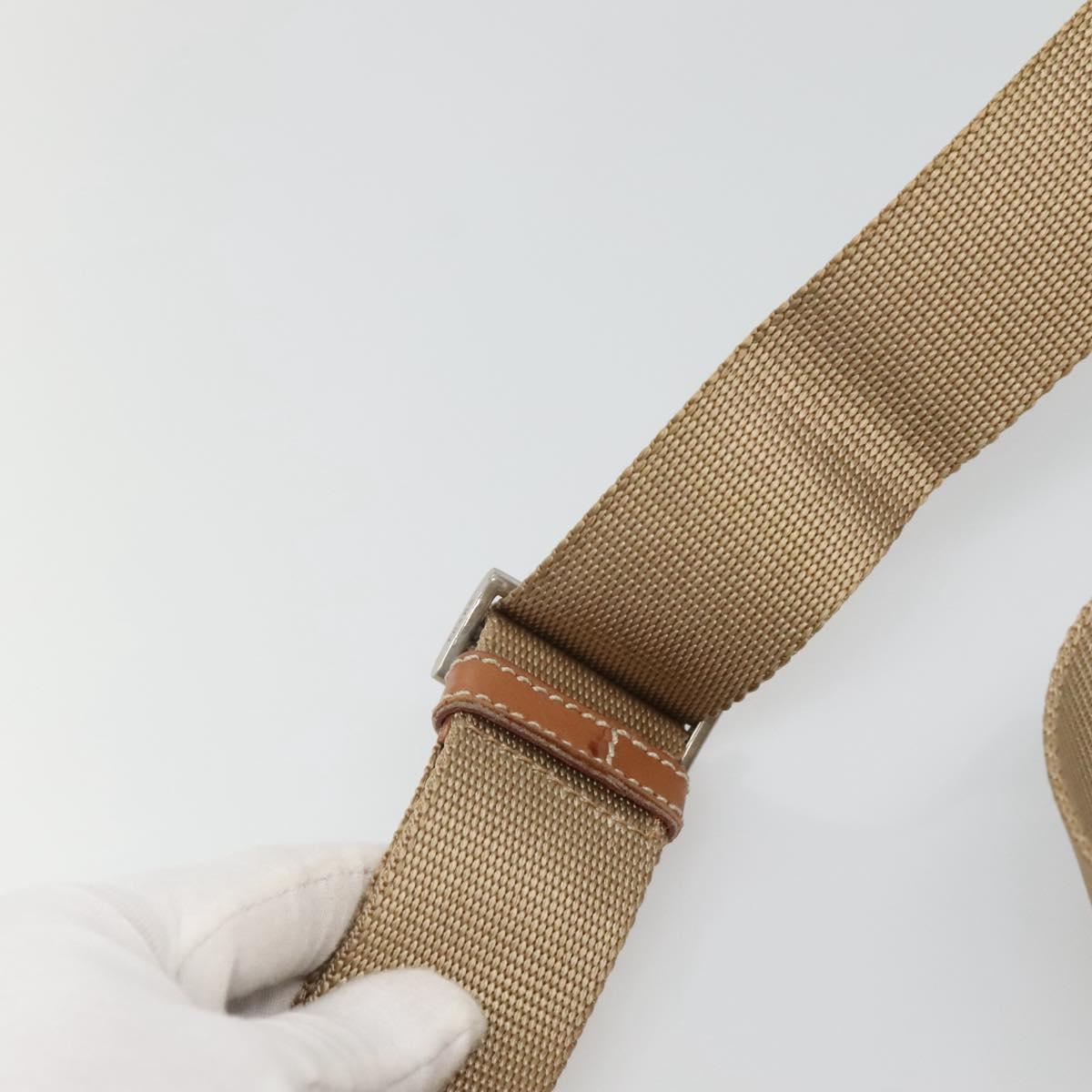 PRADA Shoulder Bag Nylon Beige Silver Auth bs25014