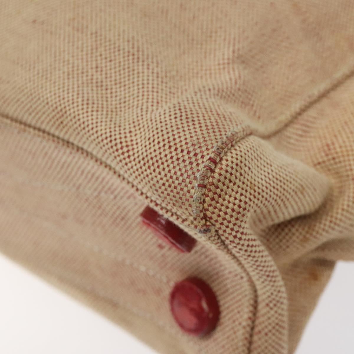 PRADA Hand Bag Canvas Red Silver Auth bs25015